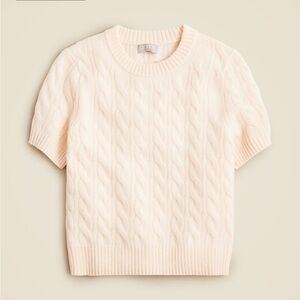 J. Crew Cashmere Cable Knit Short Sleeve Sweater